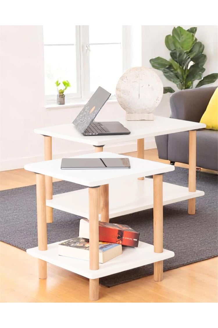 Eymense Pia Sehpa Seti Beyaz