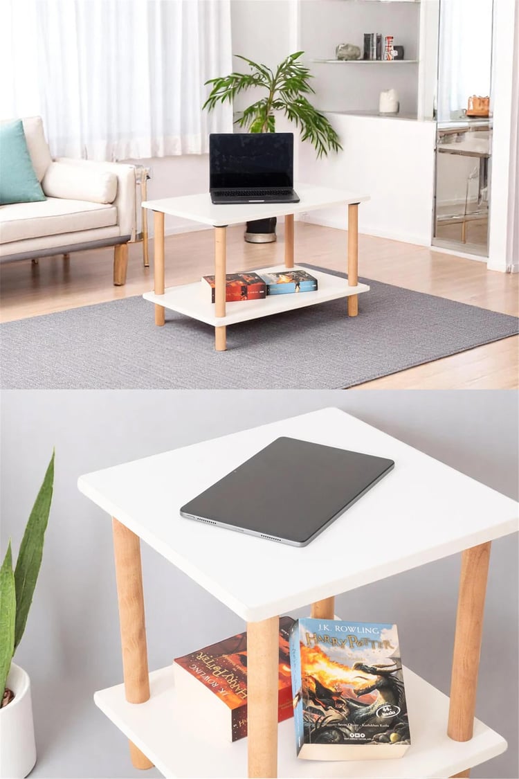 Eymense Pia Sehpa Seti Beyaz