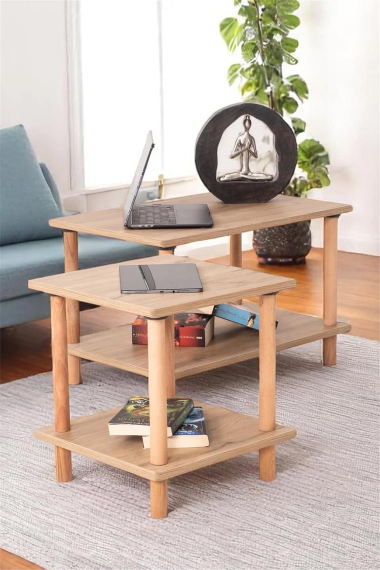 Eymense Pia Sehpa Seti Ceviz