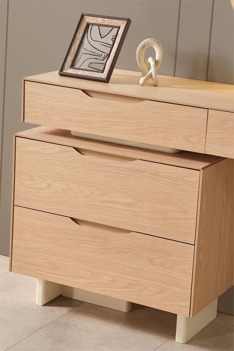 Eymense Prizma Aynalı Şifonyer Krem