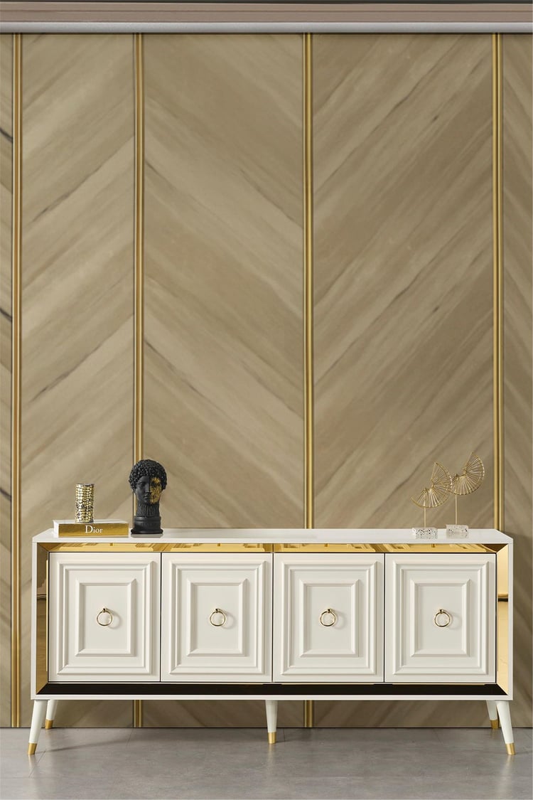 Eymense Rosa Gold Modern Konsol Beyaz