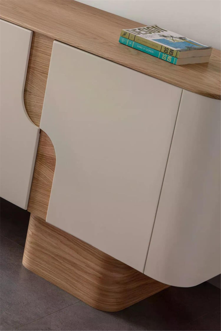 Eymense Salda Aynalı Yemek Odası Konsolu Krem