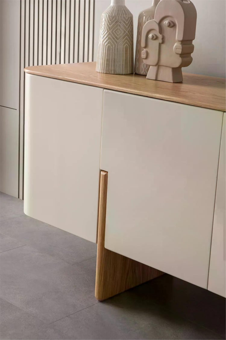 Eymense Salda Aynalı Yemek Odası Konsolu Krem