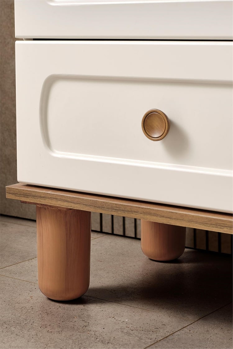 Eymense Sude Bohem Modern Aynalı Şifonyer Krem