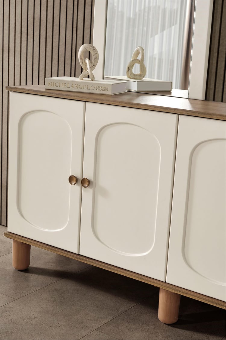 Eymense Sude Bohem Yemek Odası Konsol Ayna Krem