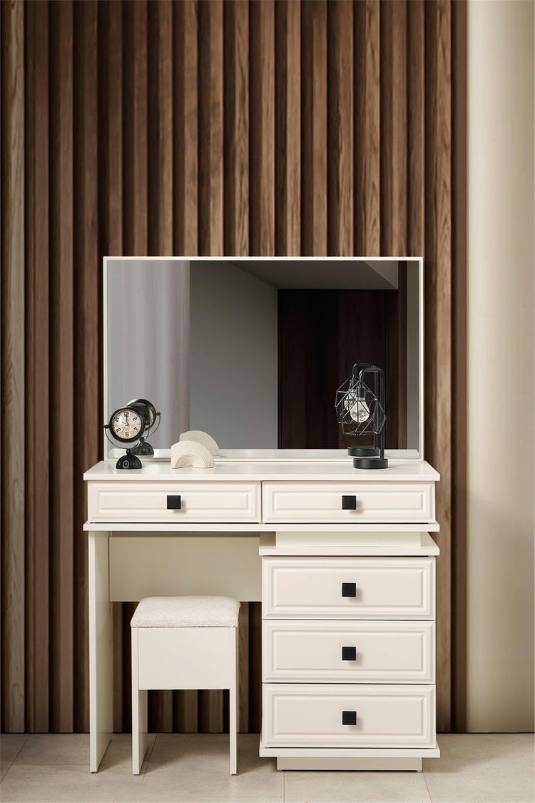 Eymense Vizyon Bohem Modern Aynalı Şifonyer Krem