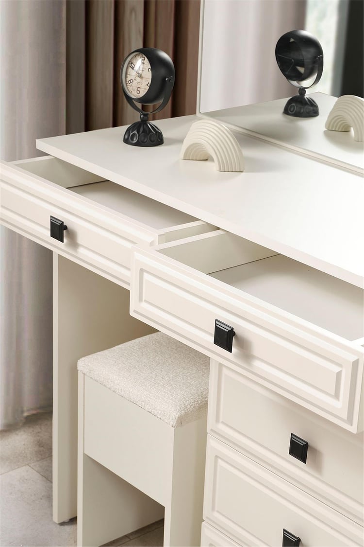 Eymense Vizyon Bohem Modern Aynalı Şifonyer Krem