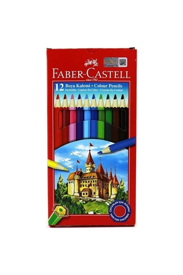 Faber Castell Karton Kutu Kuru Boya 12 Renk Tam Boy