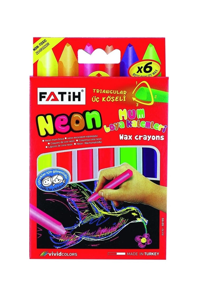 Fatıh Neon Wax Crayon Boya 6 Renk