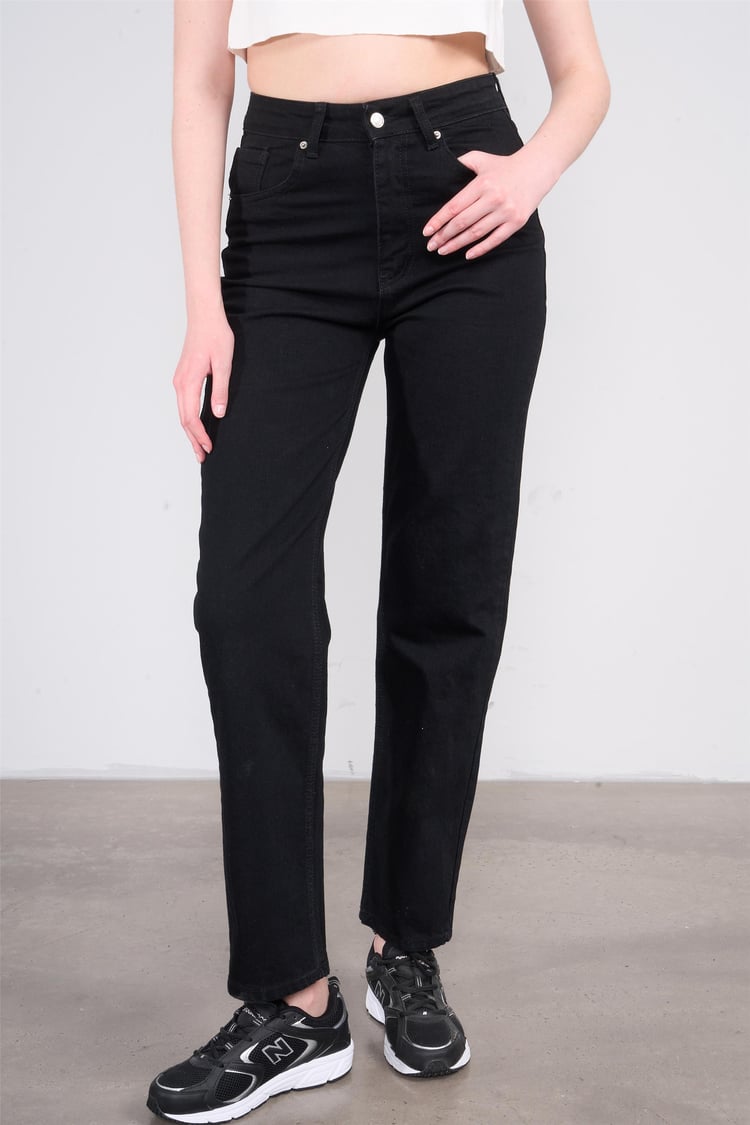 Fithit 7813 Bayan Kelly Straight Jean Pantolon Siyah