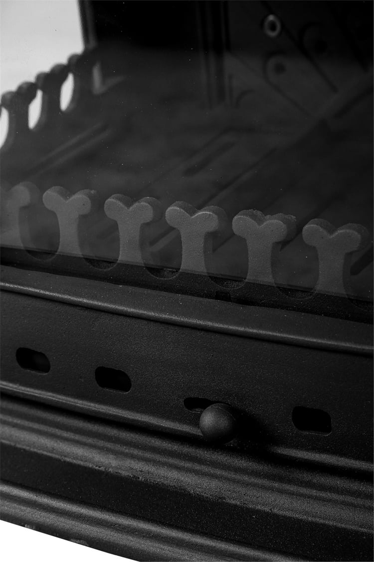 FLAME STOVE Altara 3 Camlı Yan Kapaklı Fırınlı Döküm Şömine Soba (34YK)