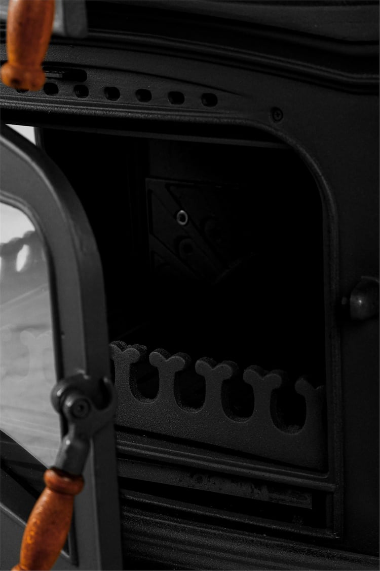 FLAME STOVE Altara 3 Camlı Yan Kapaklı Fırınlı Döküm Şömine Soba (34YK)