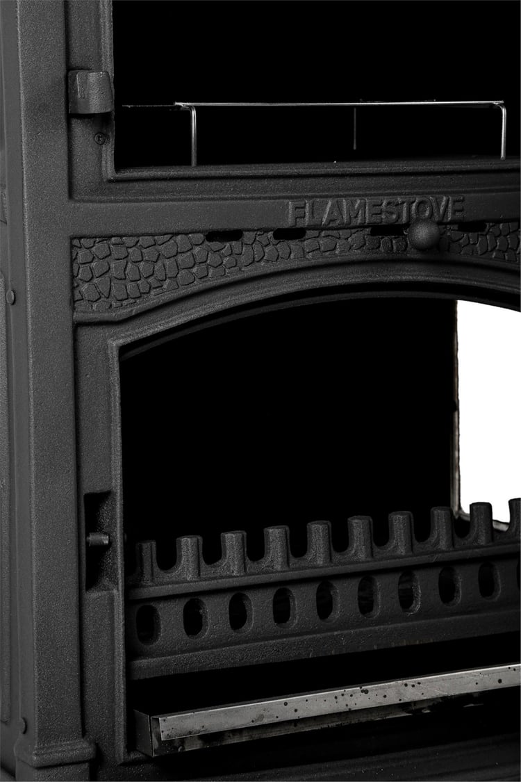 FLAME STOVE Sirius 3 camlı yan kapaklı Fırınlı Şömine Soba (11YK)