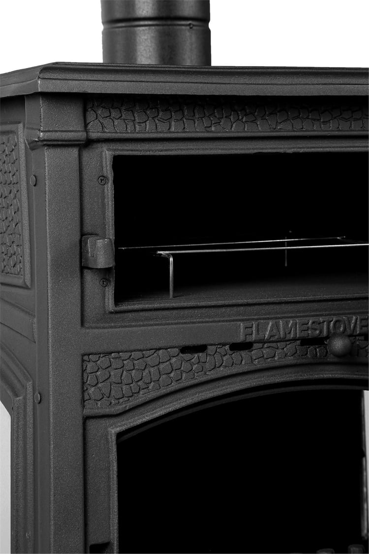 FLAME STOVE Sirius 3 camlı yan kapaklı Fırınlı Şömine Soba (11YK)