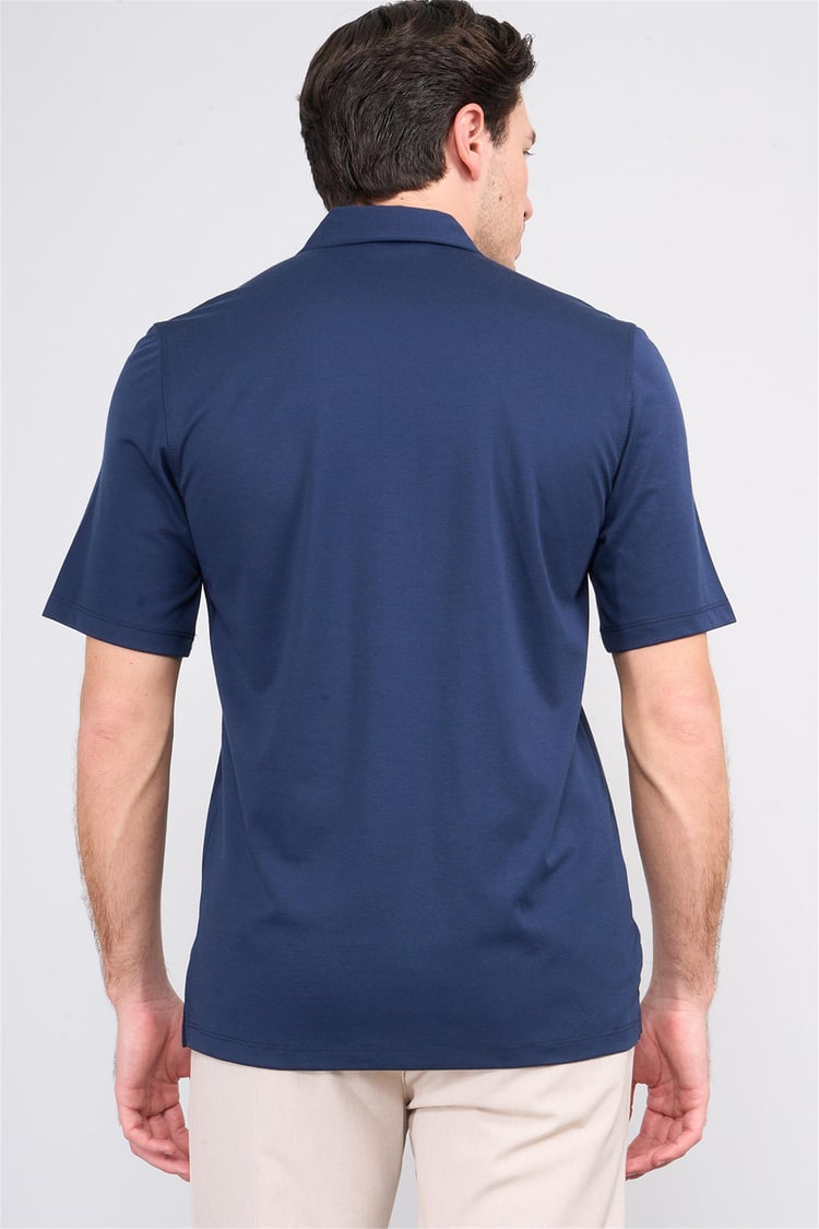 Halifaks A.Lacivert Erkek 12402 Italyan Yaka Düğmelı U Kollu Suprem Gömlek