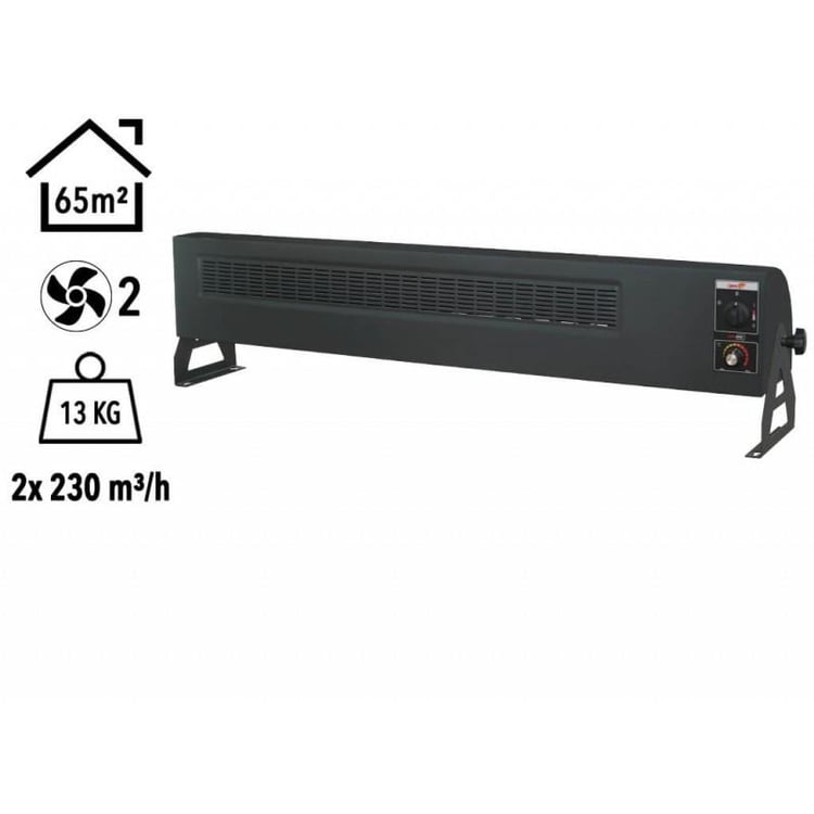 Heatbox HB3606000F Heatbox 360 6000W Monofaze Elektrikli Fanlı Isıtıcı Füme