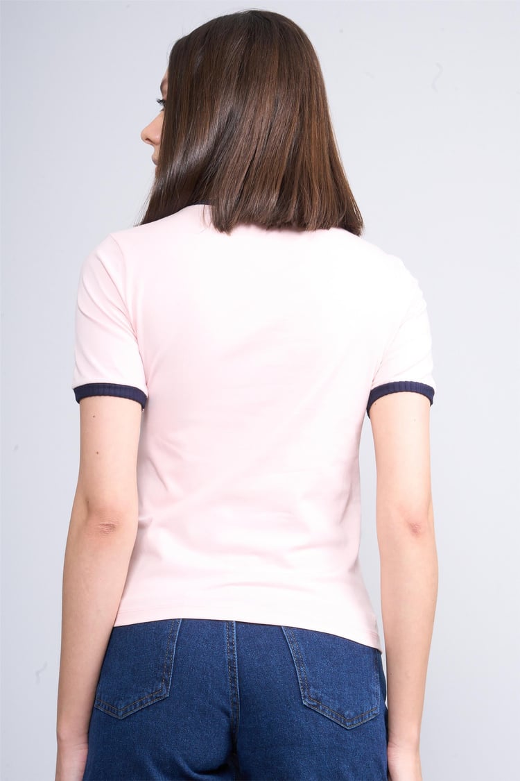 Helly Y25 Mb-5981 Pudra Kadın Sayı Ve Yazı Baskılı T-Shirt