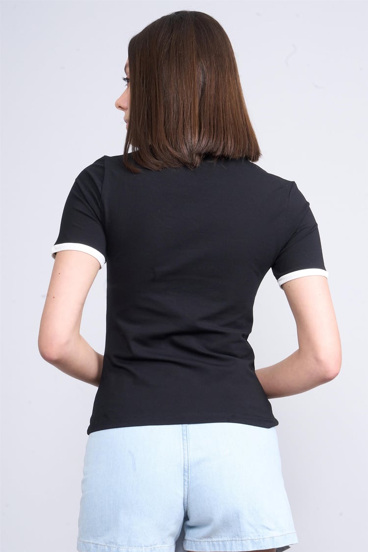 Helly Y25 Mb-5981 Siyah Kadın Sayı Ve Yazı Baskılı T-Shirt