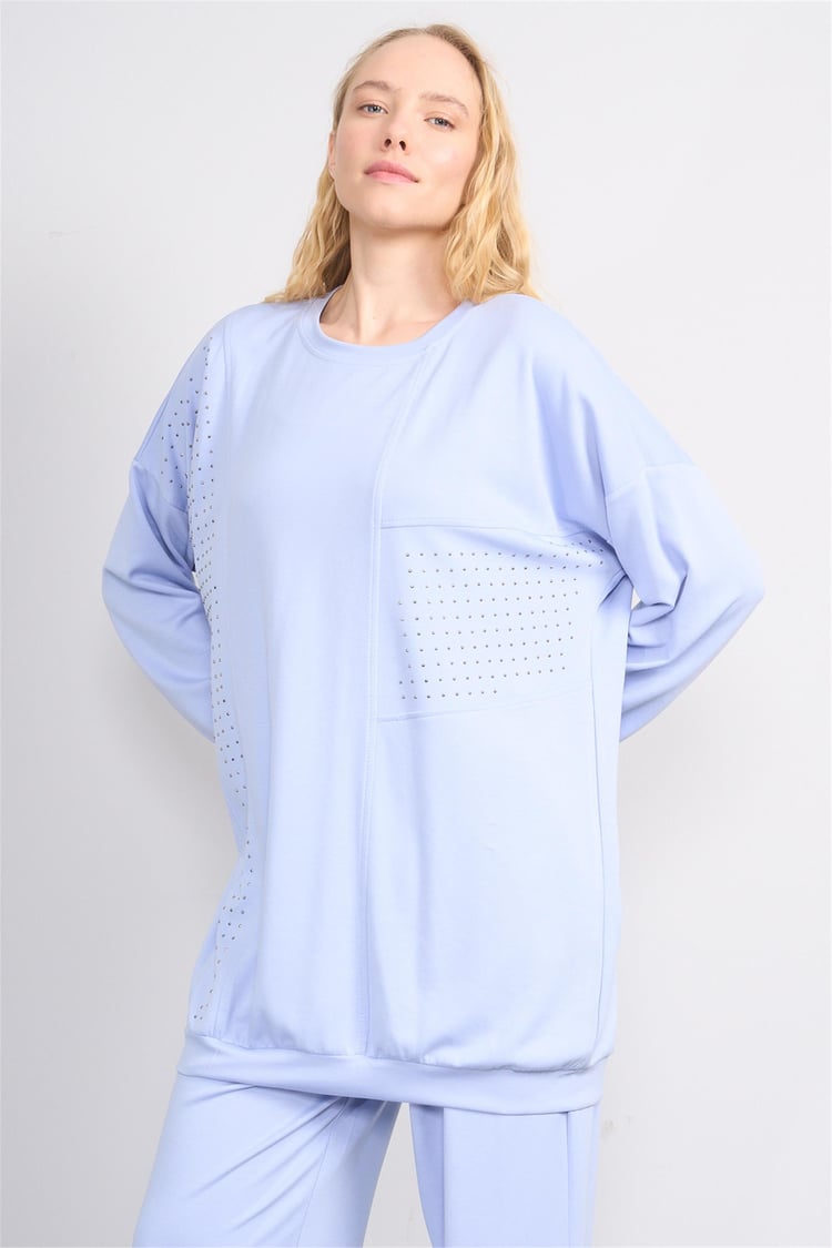 Hısset TK502 Mavi Kadın Oysho Taslı Takım