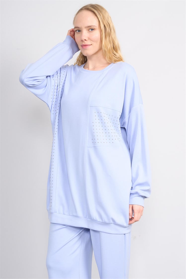 Hısset TK502 Mavi Kadın Oysho Taslı Takım
