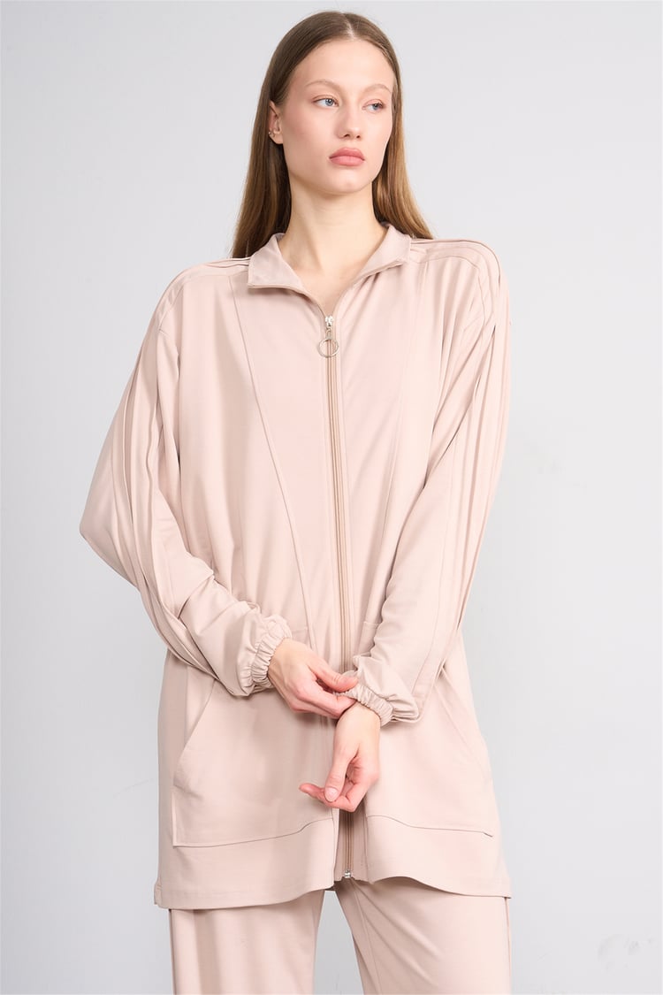 Hisset Y26 Tk2541 Bej Kadın Melisa Pantolonlu İkili Takım 38-44