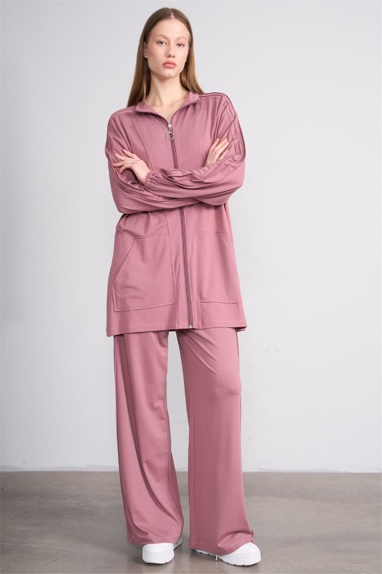 Hisset Y26 Tk2541 Gül Kurusu Kadın Melisa Pantolonlu İkili Takım 38-44