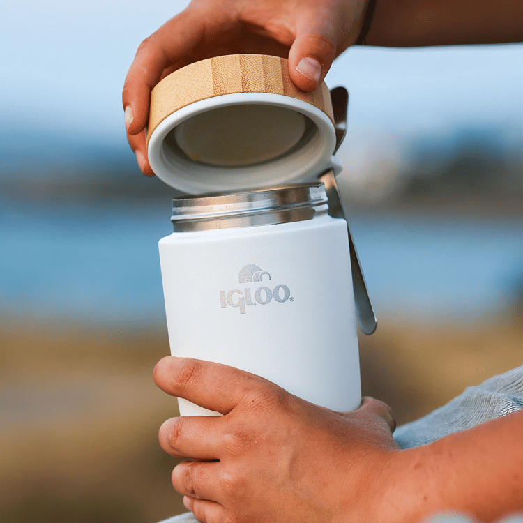 Igloo Bamboo Yemek Termosu 500ml-BEYAZ