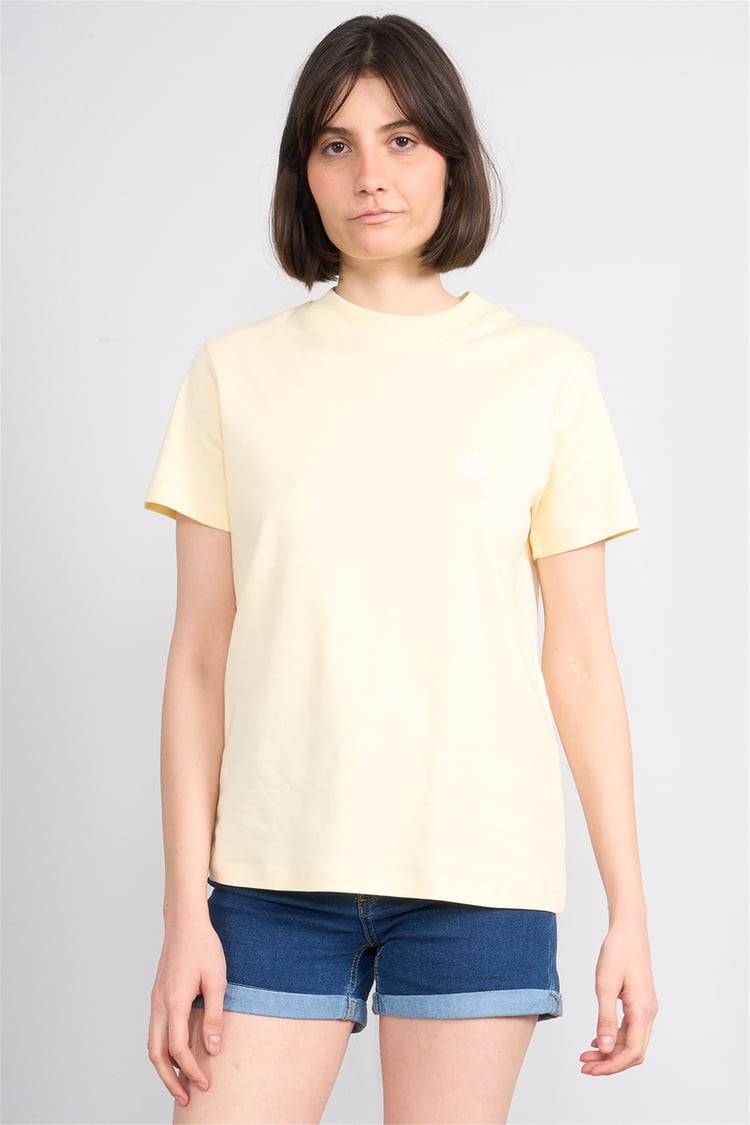 İkoll 1004963 008 Sarı İstiridye Nakıslı T-Shirt