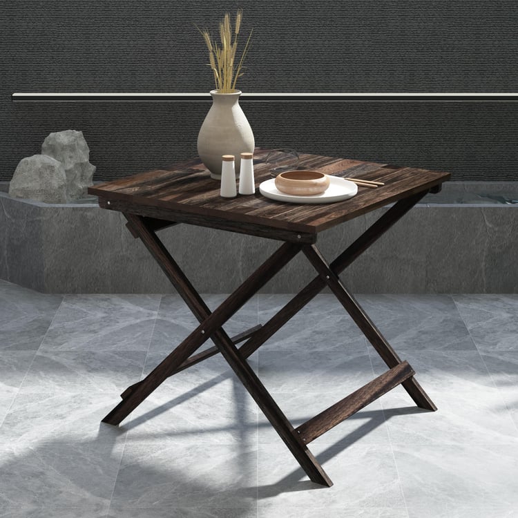 İnterbuild Masif Akasya Ahşap Sydney Katlanır İç Mekan/Dış Mekan Masa Espresso - 675651