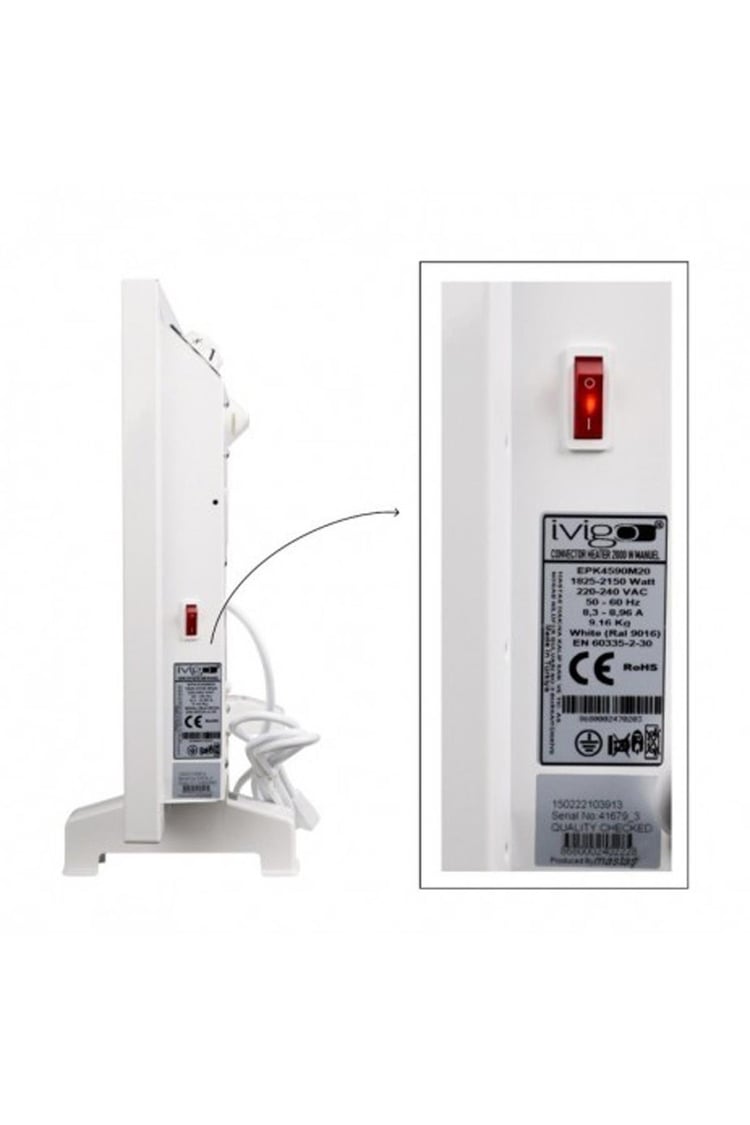 İvigo Isıtıcı EPK4590M20B İvigo Elektrikli Panel Konvektör Isıtıcı Manuel 2000 Watt Beyaz