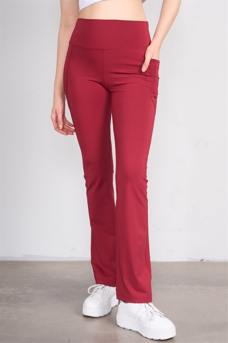 Jeneric Y26 21299 Bordo Kadın İspanyol Tayt S-Xl
