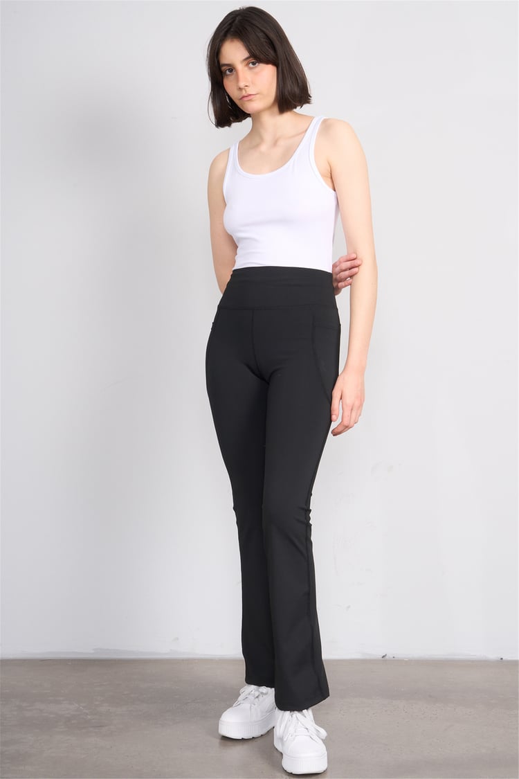 Jeneric Y26 21299 Siyah Kadın İspanyol Tayt S-Xl