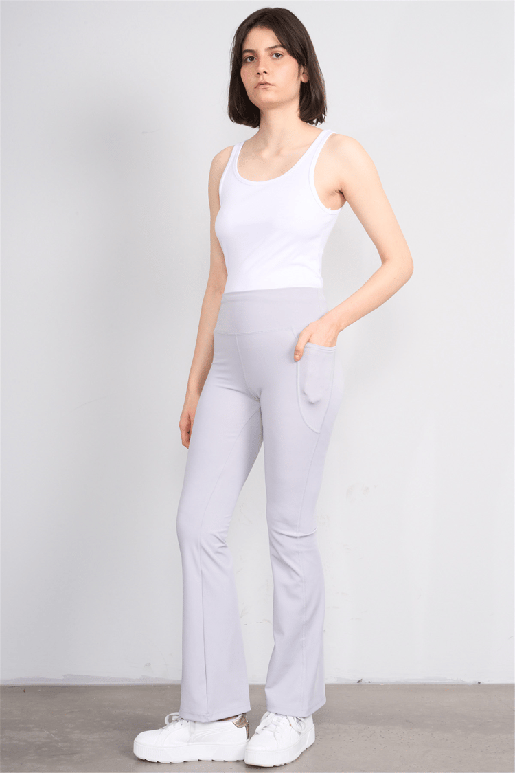Jeneric Y26 21364 Açık Gri Kadın Dar Paca Tayt S-Xl