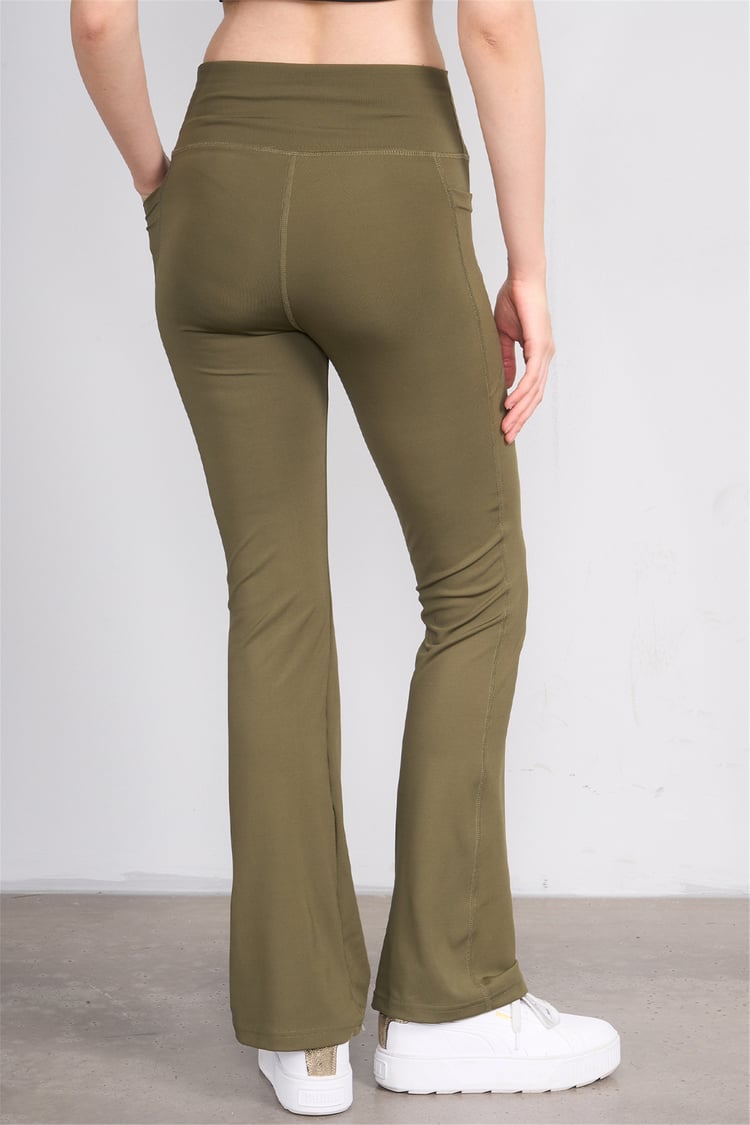 Jeneric Y26 Haki Kadın İspanyol Tayt S-Xl