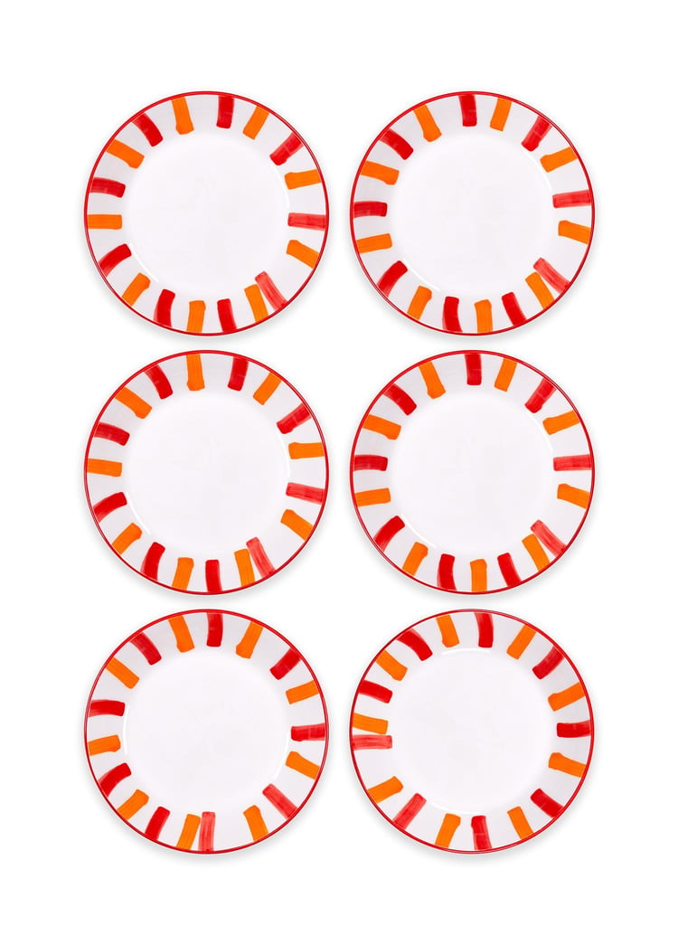 Joy Yemek Tabağı 6lı Set Kırmızı 20 cm