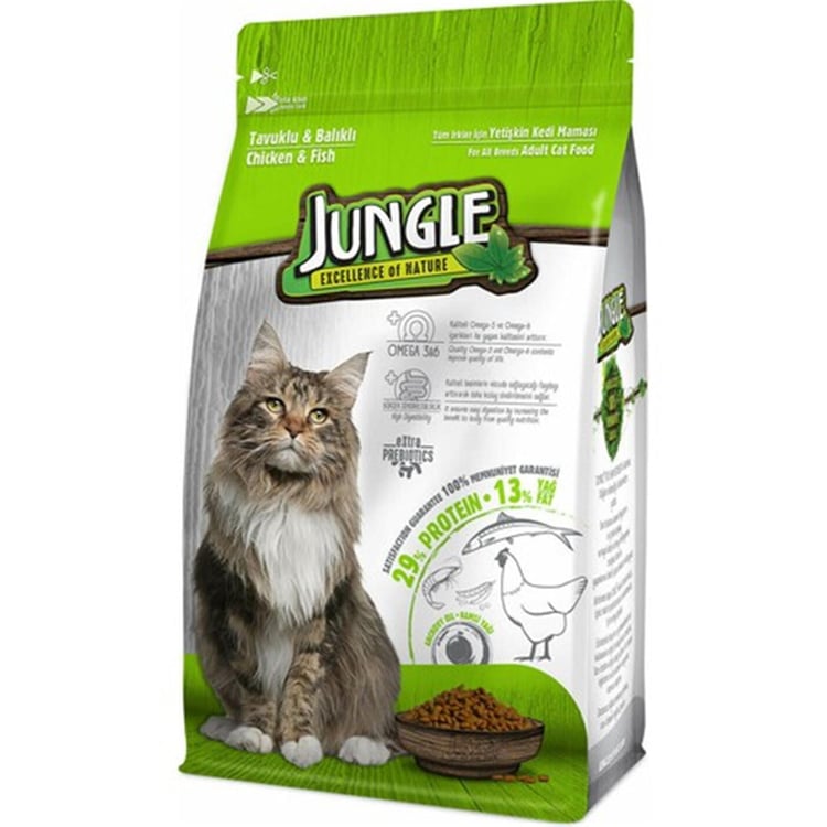 Jungle YEtiskın Kedı Maması Tavuk-Balıklı 500 Gr