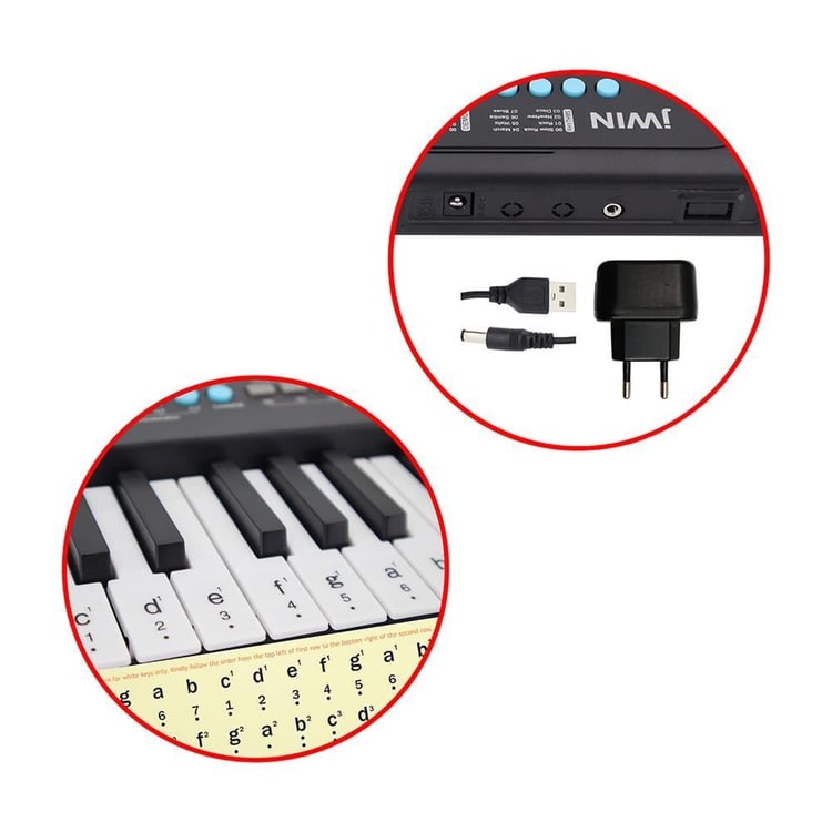 Jwin CMK-1237 37 Tuşlu Elektronik Org (Etiket. Adaptör Hediye) - Turkuaz