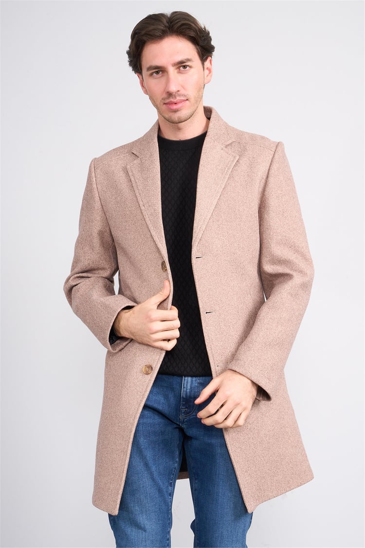 Kagı K26 2509 Vizon Erkek Kapusonlu Kase Kaban