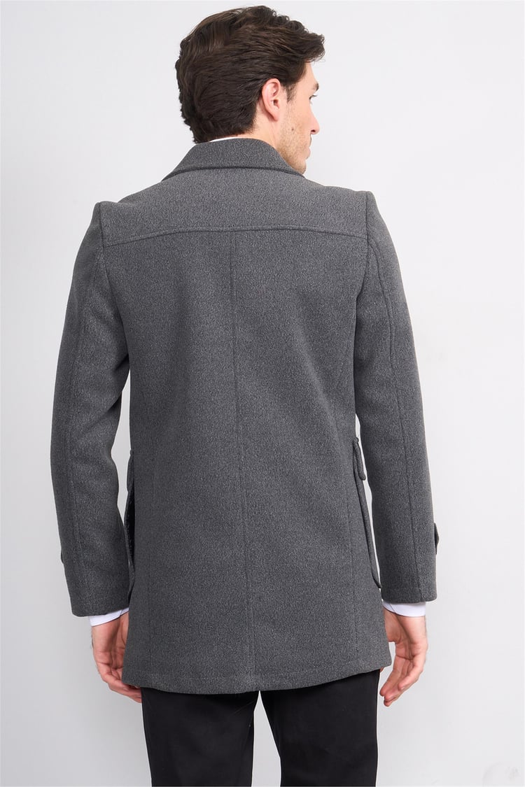 Kagı K26 2514 Füme Erkek Torba Cep Mono Yaka Kaban