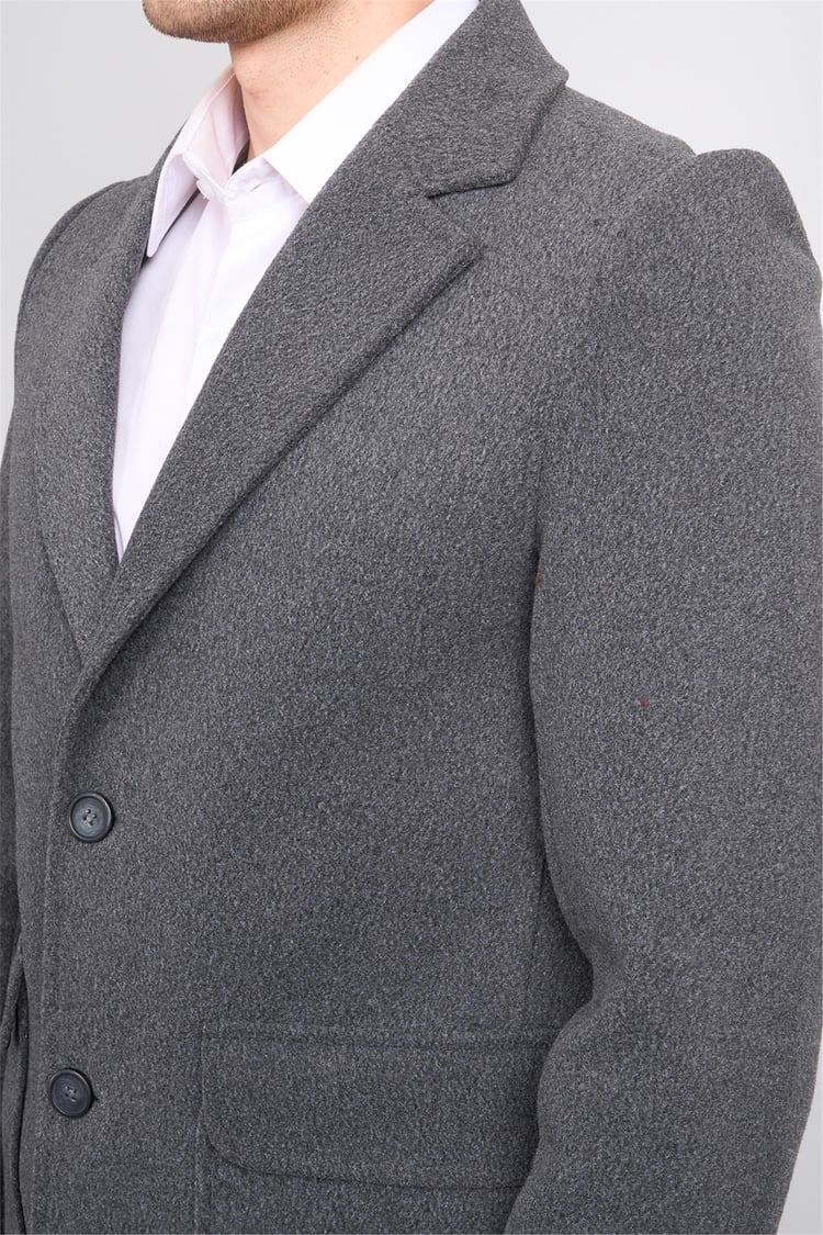 Kagı K26 2514 Füme Erkek Torba Cep Mono Yaka Kaban