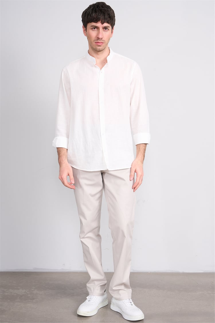 Kagi Y26 Cordoba Keten Pantolon Bej