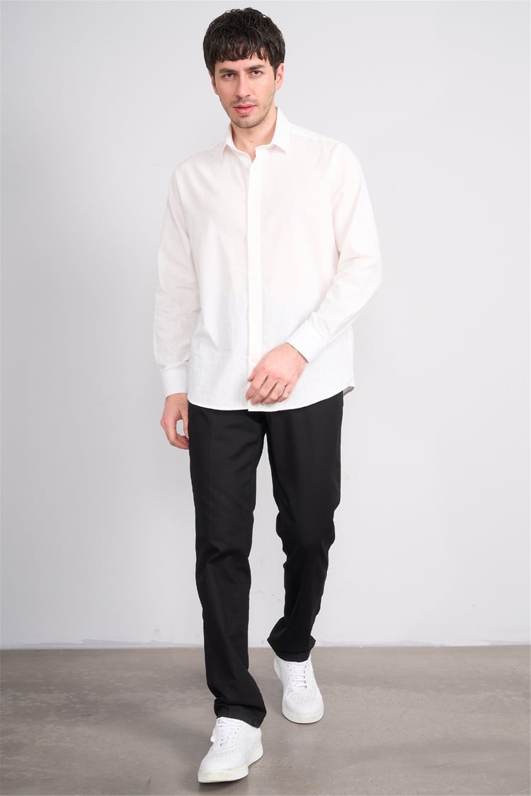 Kagi Y26 Cordoba Keten Pantolon Siyah