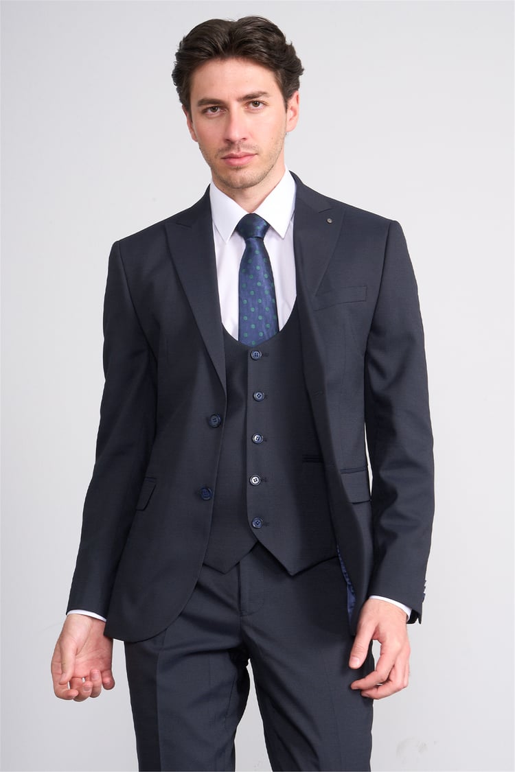 Kagi Y26 Eyfel Slim Fit Yelekli Takım Elbise Lacivert