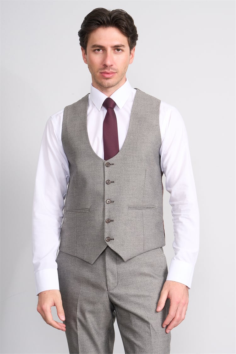 Kagi Y26 Eyfel Slim Fit Yelekli Takım Elbise Toprak