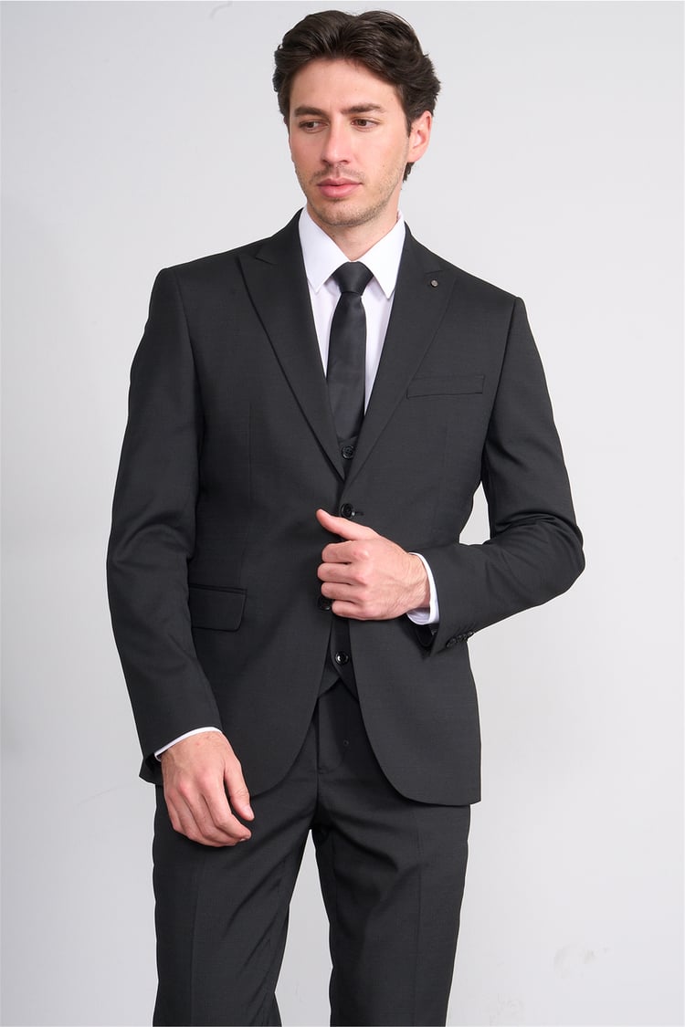 Kagi Y26 Eyfel Slim Fit Yelekli Takım Elbise Siyah