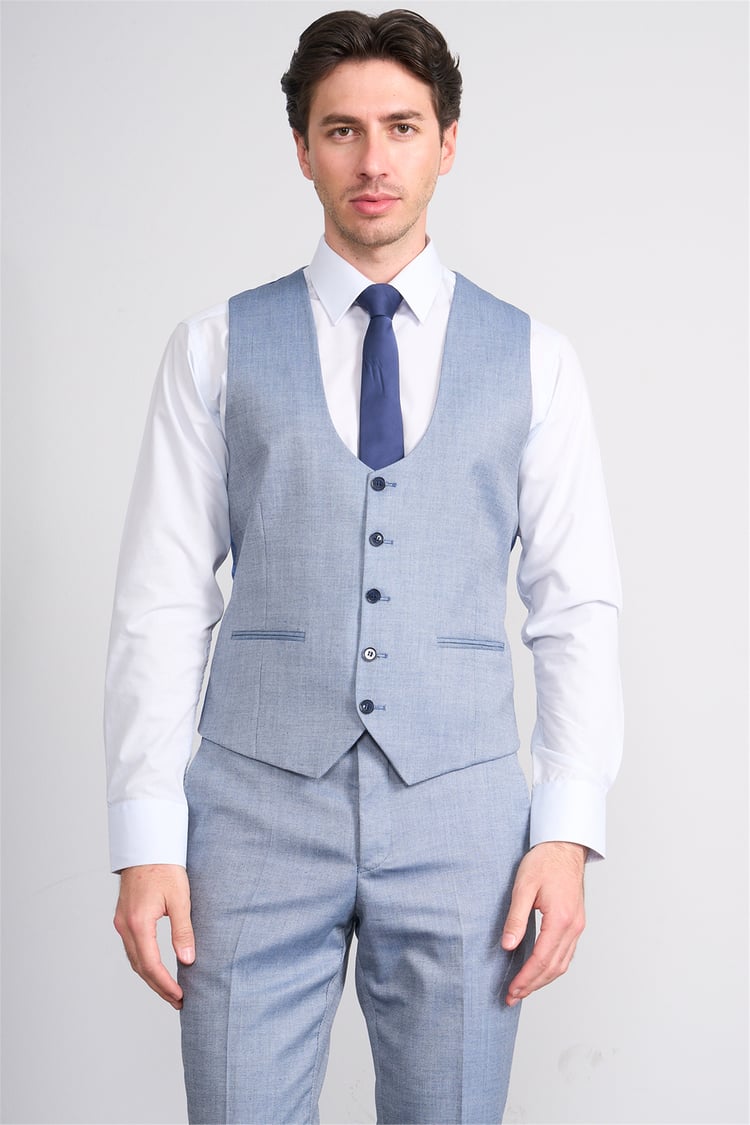 Kagi Y26 Monza Slim Fit Yelekli Takım Elbise Mavi