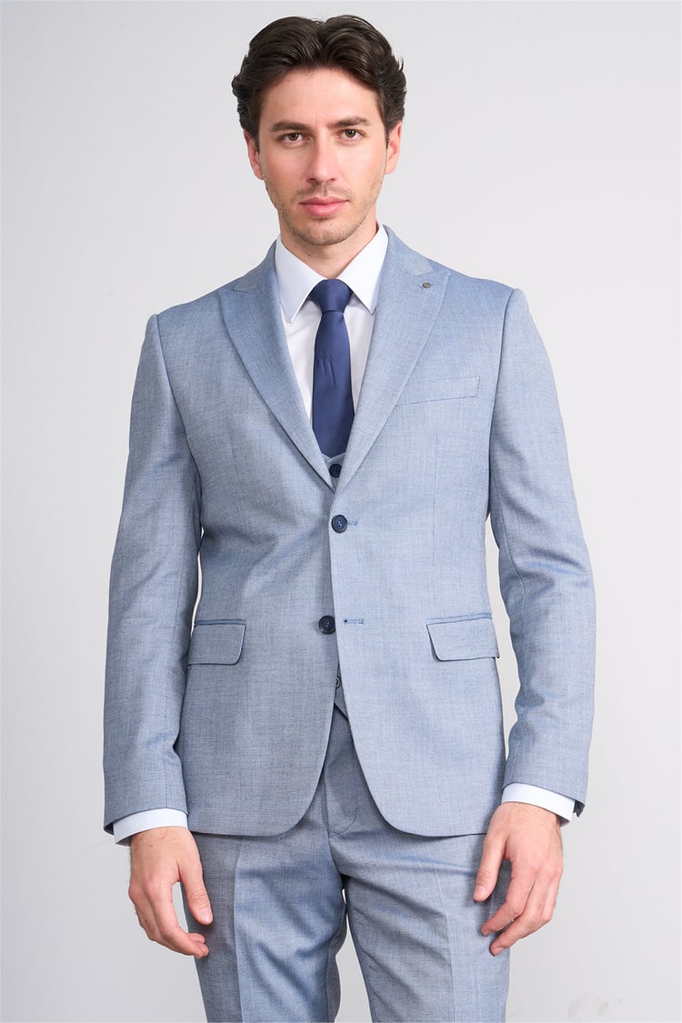 Kagi Y26 Monza Slim Fit Yelekli Takım Elbise Mavi