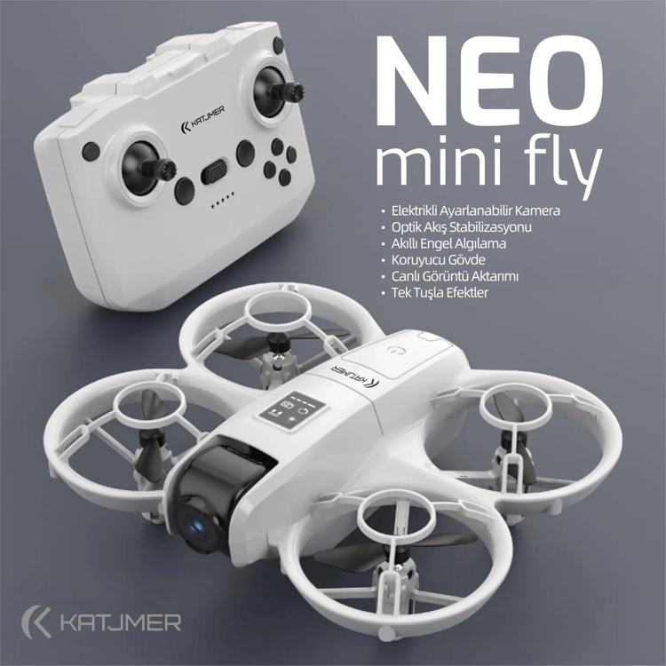 KATJMER NEO Mini Fly Drone Kameralı Akıllı Kontrollü Engel Sensörlü Mini Drone