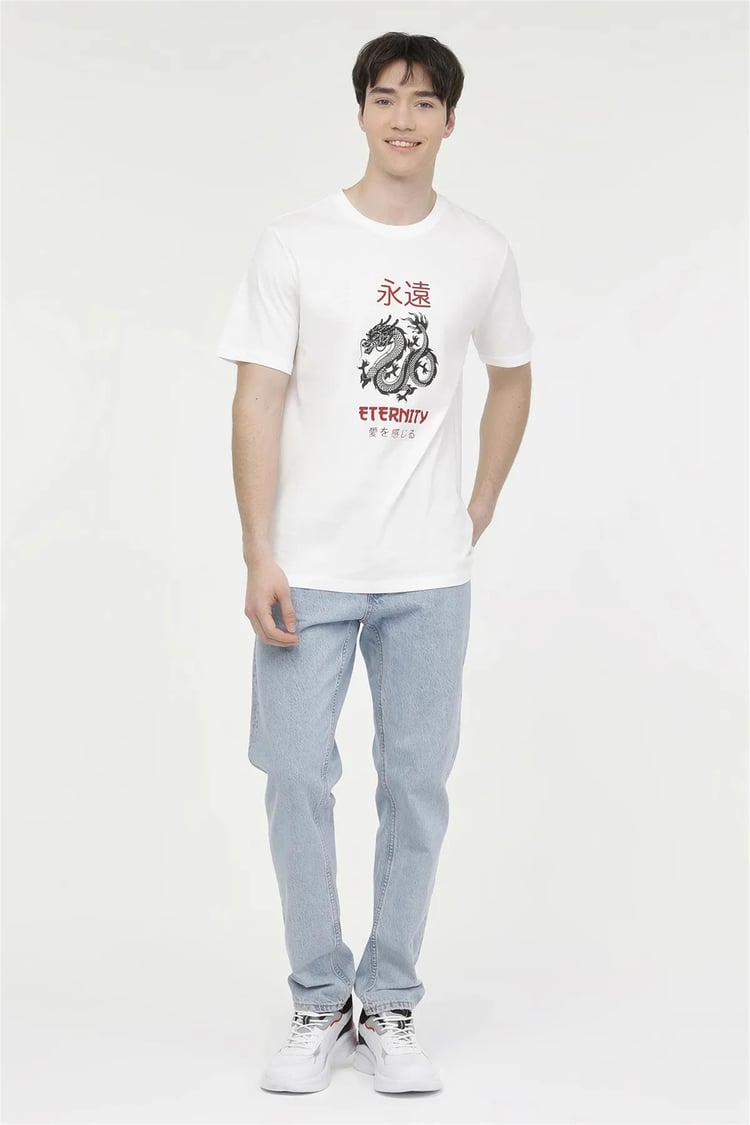 Kınetıx A10157236908010 4M Ml Latne 11Es-Slg-106 4Fx Beyaz Erkek T-Shirt