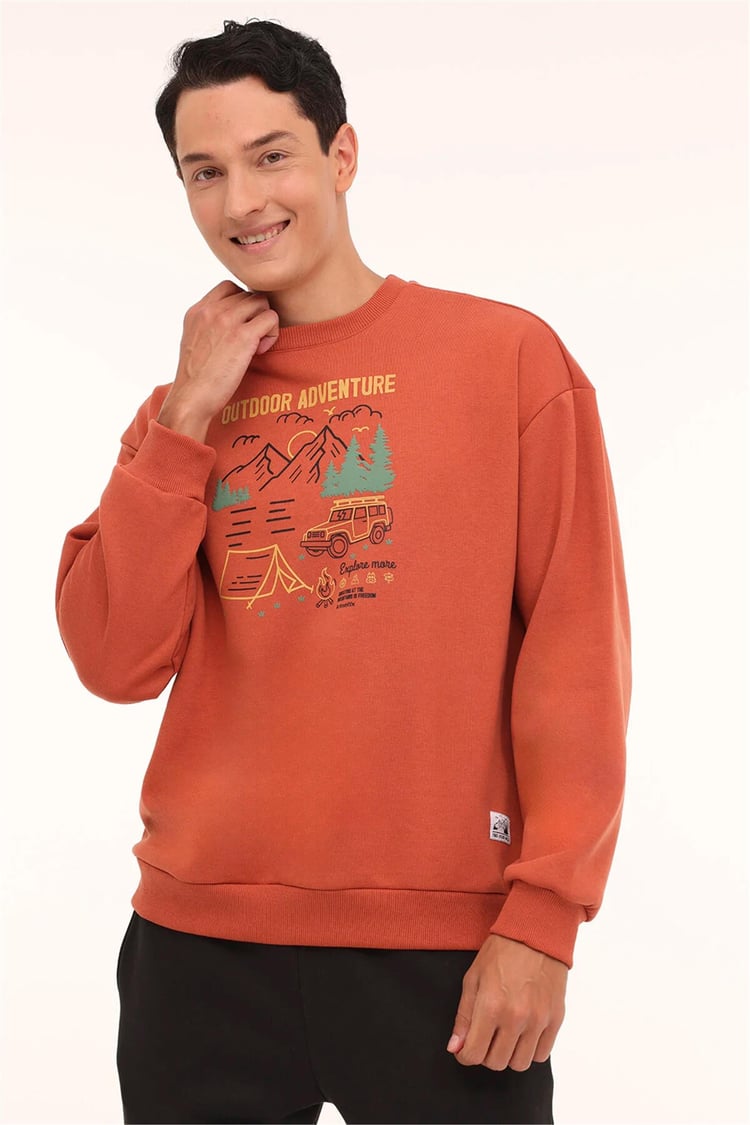 Kınetıx A10187659608010 4W Ml Fıre 16Otd103 4Pr Kıremıt Erkek Sweatshırt